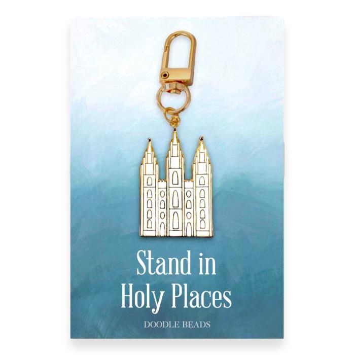 Salt Lake Temple Enamel Zipper Pull, Design: Stand in Holy Places