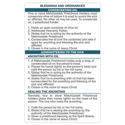 Pocket Priesthood Ordinance Card