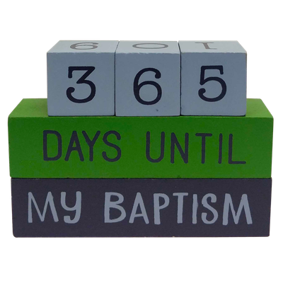 Baptism Countdown Block Set (Greens)