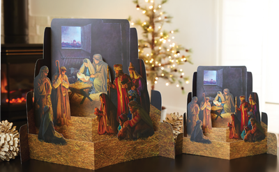 Nativity 4 piece diorama by greg olsen small