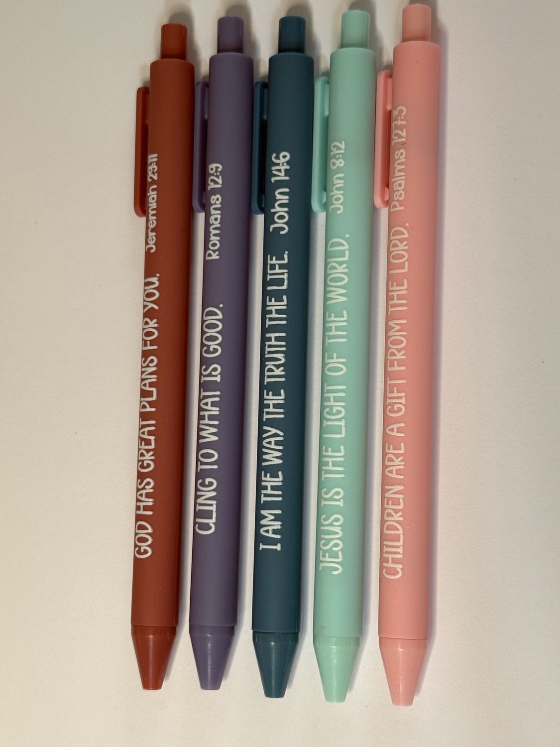 Bible Quote Pens - 5 Pack, Colour: Pink