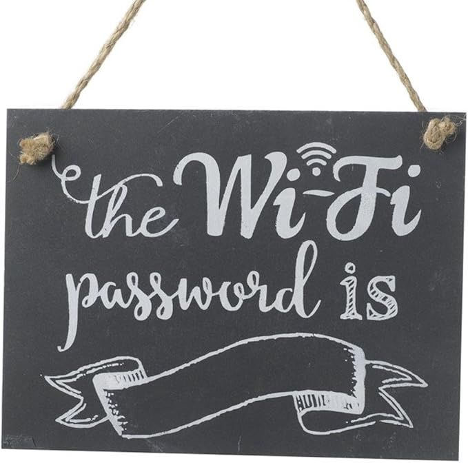 The wifi password is - Slate hanging sign
