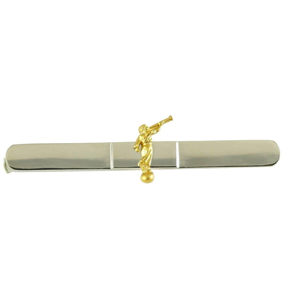 Silver Centered Angel Moroni Tie Bar