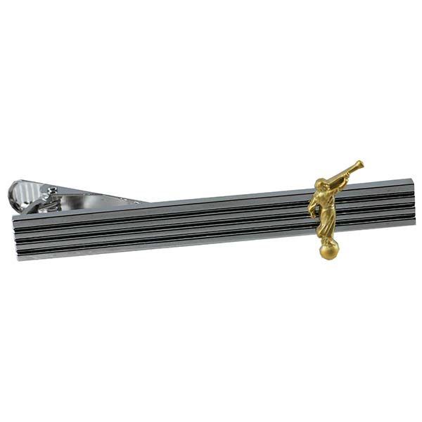 Silver Stripe Angel Moroni Tie Bar