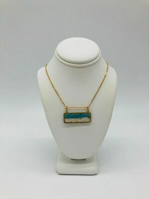Mini Beach Scene Brass and Resin Necklace