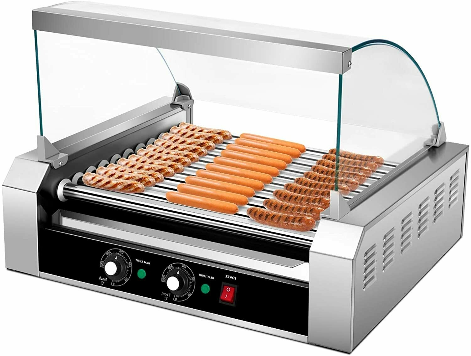 1650W Sausage Grilling Machine with 11 Rollers for 30 Hotdogs