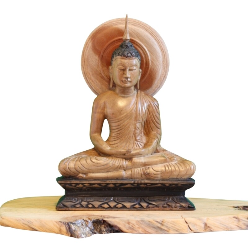 Hand-made wooden Buddha Stature
