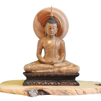 Hand-made wooden Buddha Stature