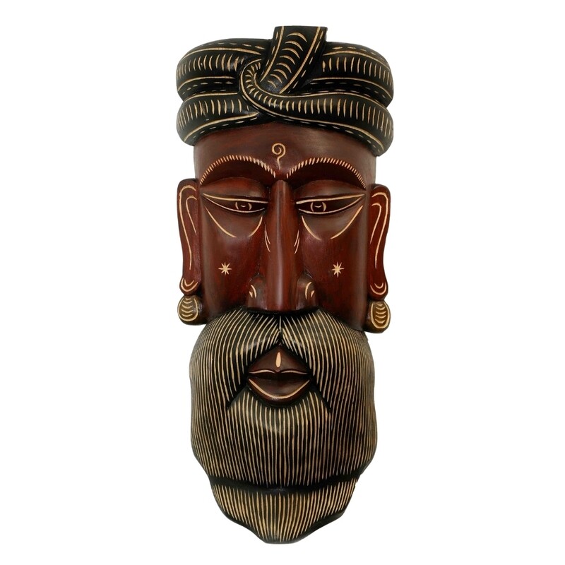 Wooden Mask - Brahmana Face Handcrafted Traditional Art
