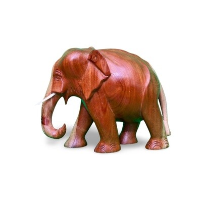 Handcrafted Wooden Elephant Original Wood Color
