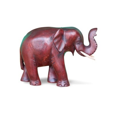 Håndlavet elefantfigur af træ Sort trompet op