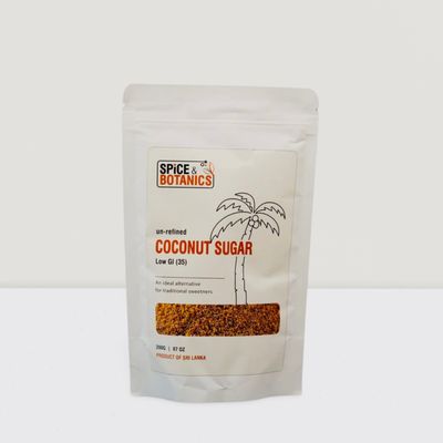 Pure Coconut Sugar from Sri Lanka  Low GI Sweetener in Resealable Paper Pouch