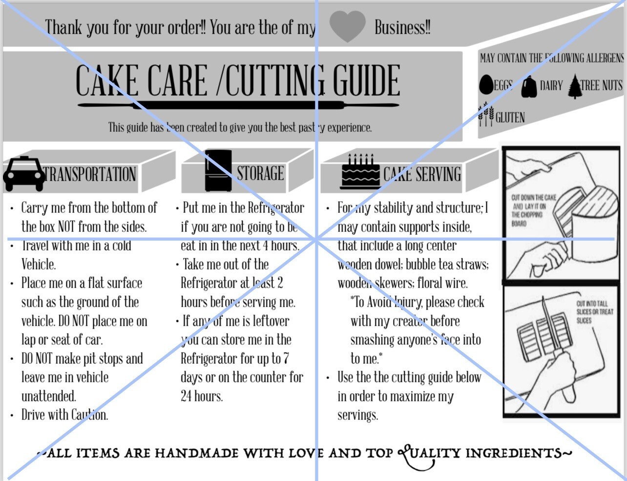 Cake Care and Cutting Guide (Downloadable PDF)