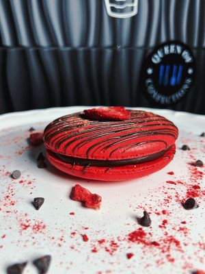 Chocolate Covered Strawberry Macaron