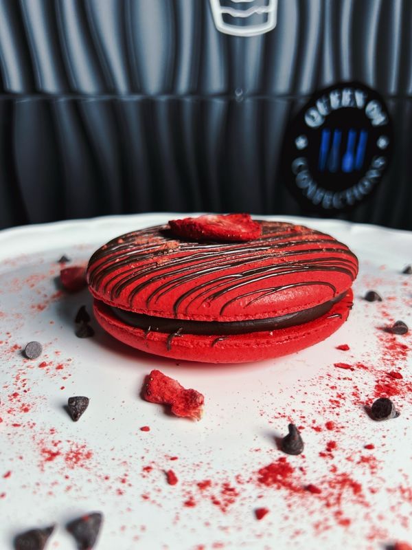 Chocolate Covered Strawberry Macaron