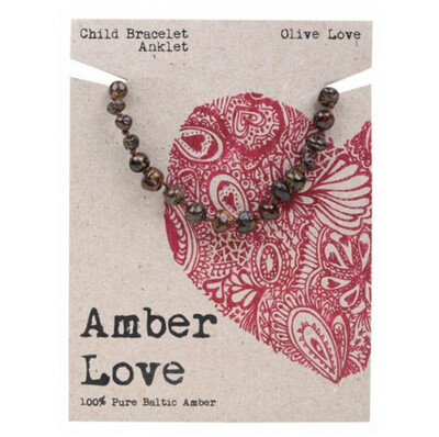 Child Amber Anklet - Olive Love