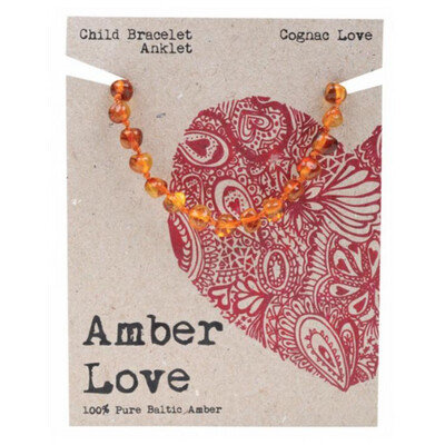 Child Amber Anklet - Cognac Love