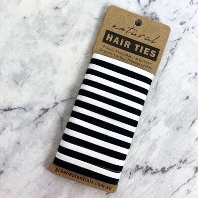 Natural Organic Hair Ties - Black & White - 20pk
