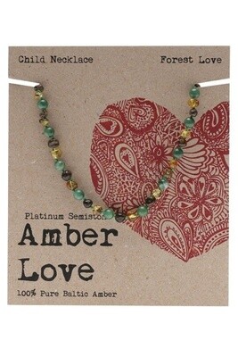 Child Amber Necklace - Forest Love