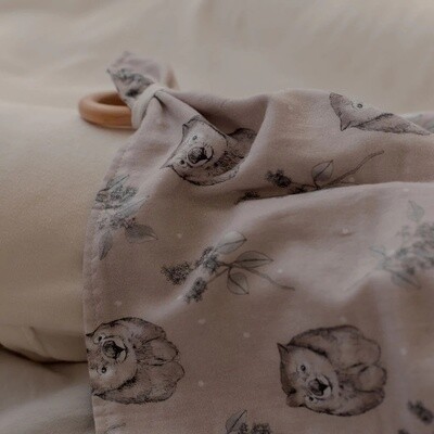 Organic Baby Cuddle Comforter - Wombat & Eucalyptus