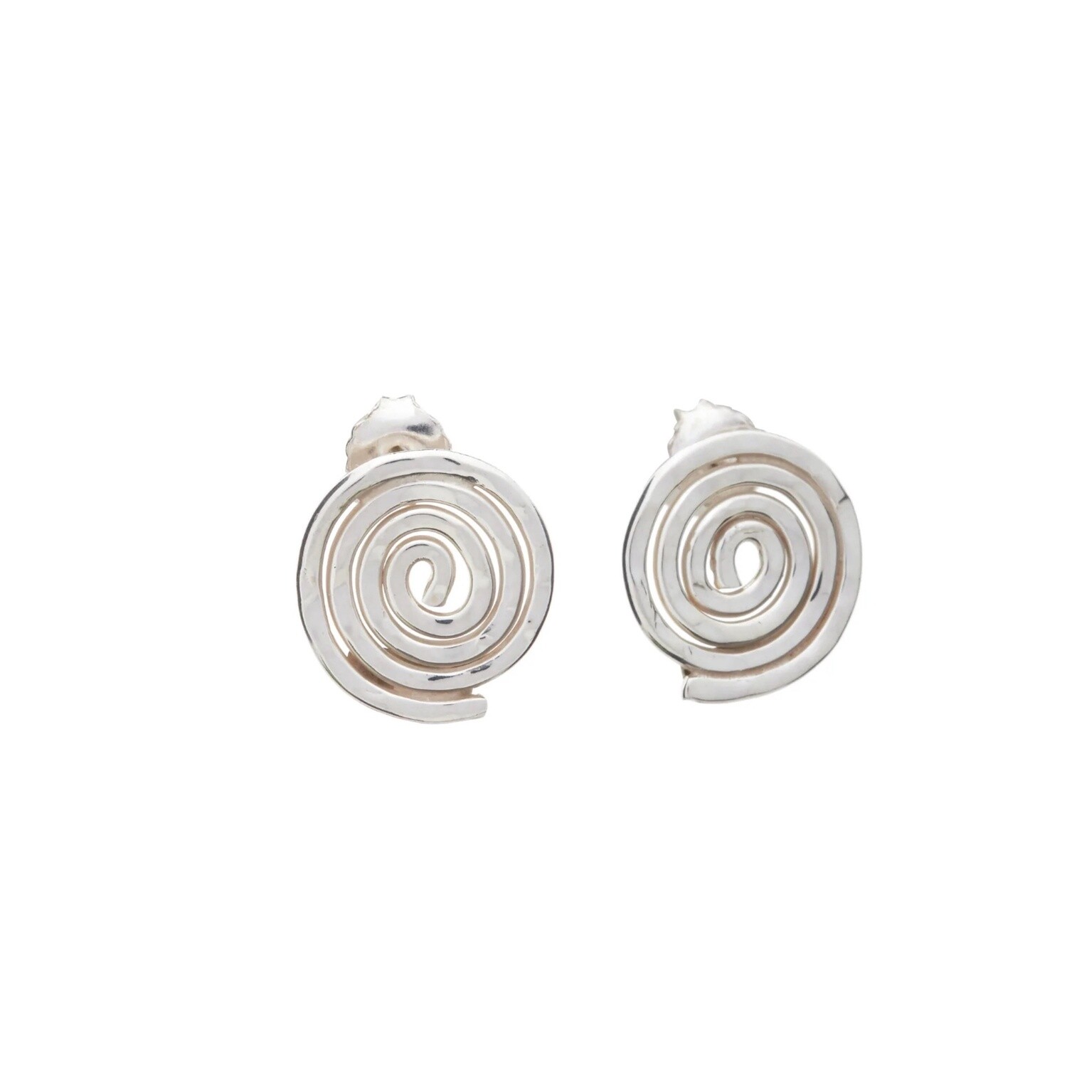 Earrings S/S Hammered Oval Swirl Studs