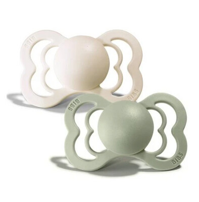 Supreme Symmetrical Pacifier 2 Pack - Ivory/Sage - Various Size