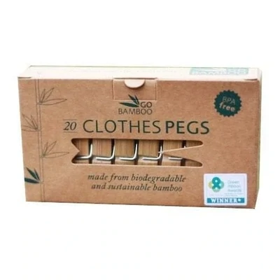 Bamboo Clothes Pegs 20pk