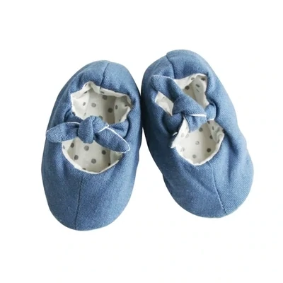 Baby Slippers - Chambray Linen