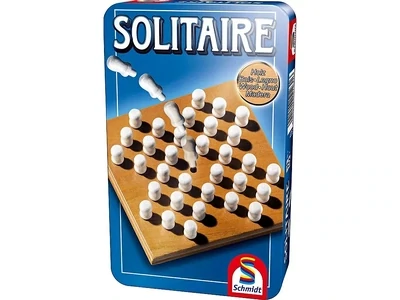 Solitaire - 32 Wooden Pegs In Tin