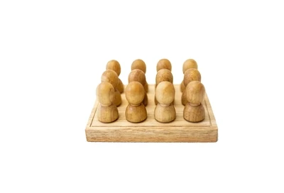 Small Natural People On Wooden Tray