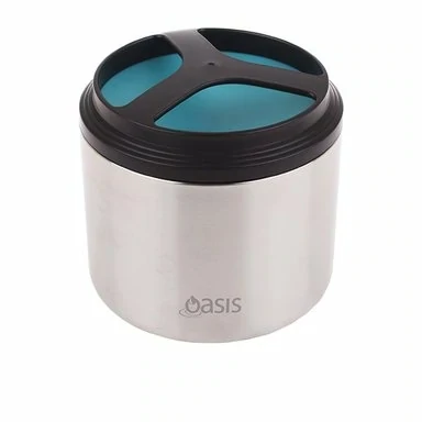 S/S Vacuum Insulated 1L Food Container - Turquoise