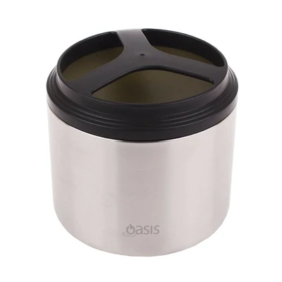 S/S Vacuum Insulated 1L Food Container - Charcoal