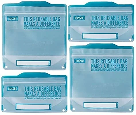 Reusable Sandwich Bags 8 Pack - Blue Statement