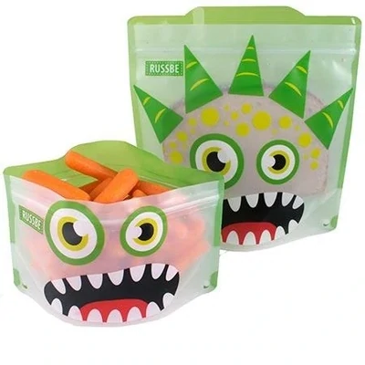 Reusable Snack & Sandwich Bags Set 4 - Green Monster