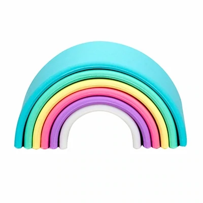 Rainbow Teether 6pc - Pastel