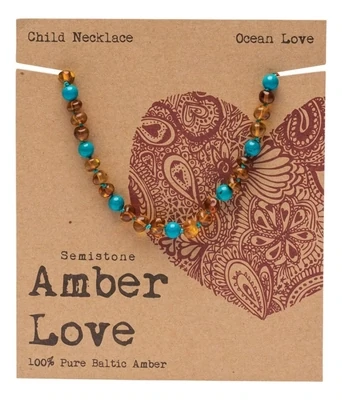Child Amber Necklace - Ocean Love