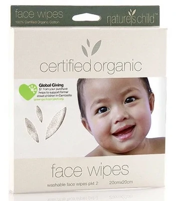 Organic Cotton Face Wipes - 2 Pack
