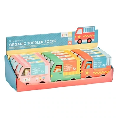Organic Toddler Socks - Trucks