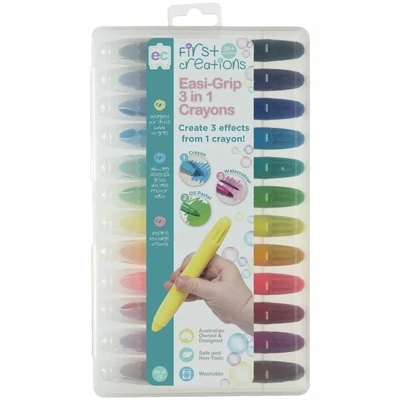 Easi-Grip 3 in 1 Crayons 12pc