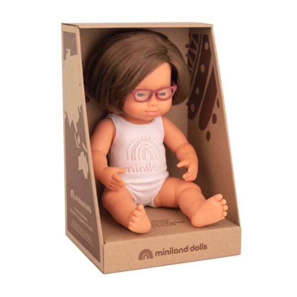 Anatomically Correct Down Syndrome Doll Glasses 38cm
