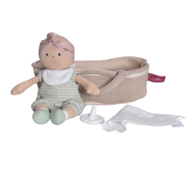 Baby With Knitted Carry Cot, Colour: Green