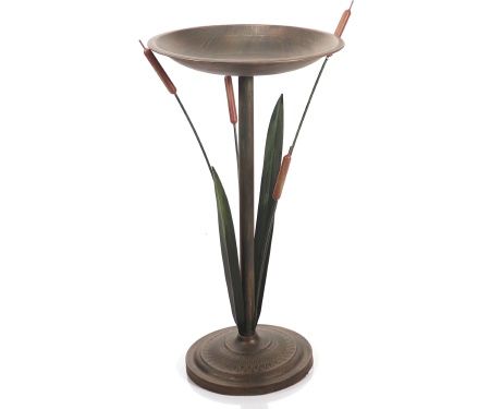 Birdbath w/ Cat Tails 31"