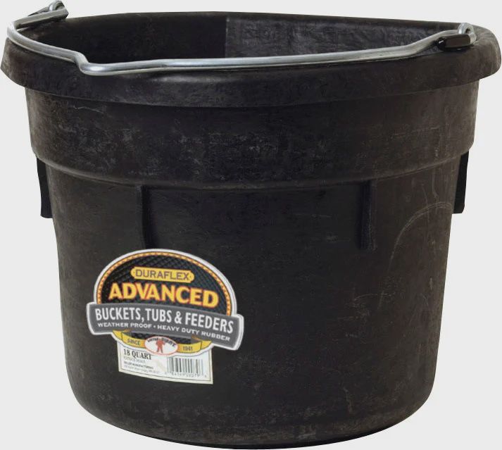Bucket Rubber Flat Back 18qt