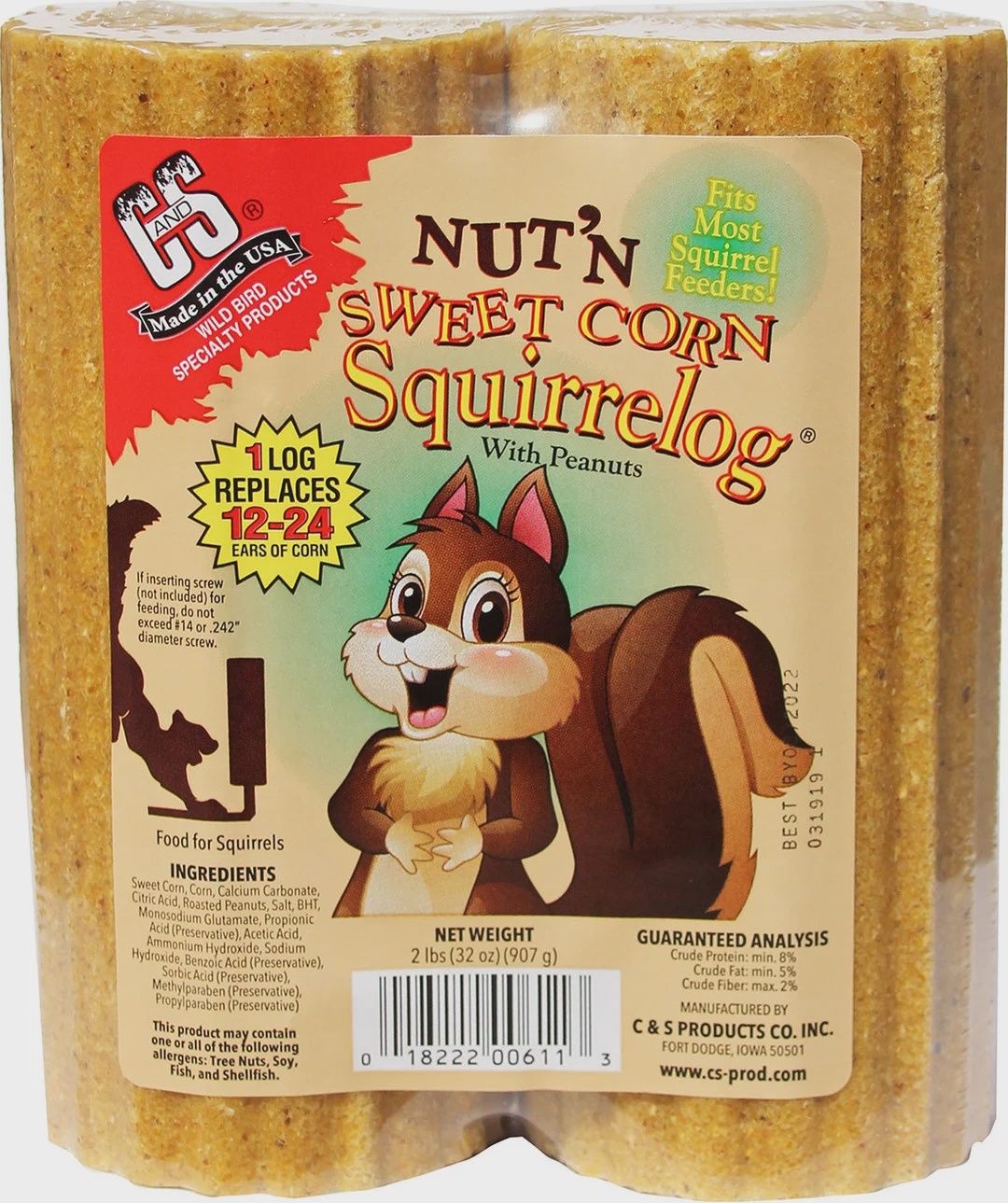 Squirrel Log Nut n' Sweet Corn