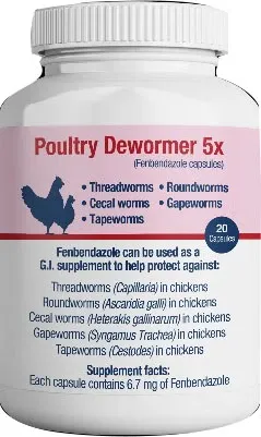 Poultry Dewormer 5X - 20 tabs (Fenbendazole)