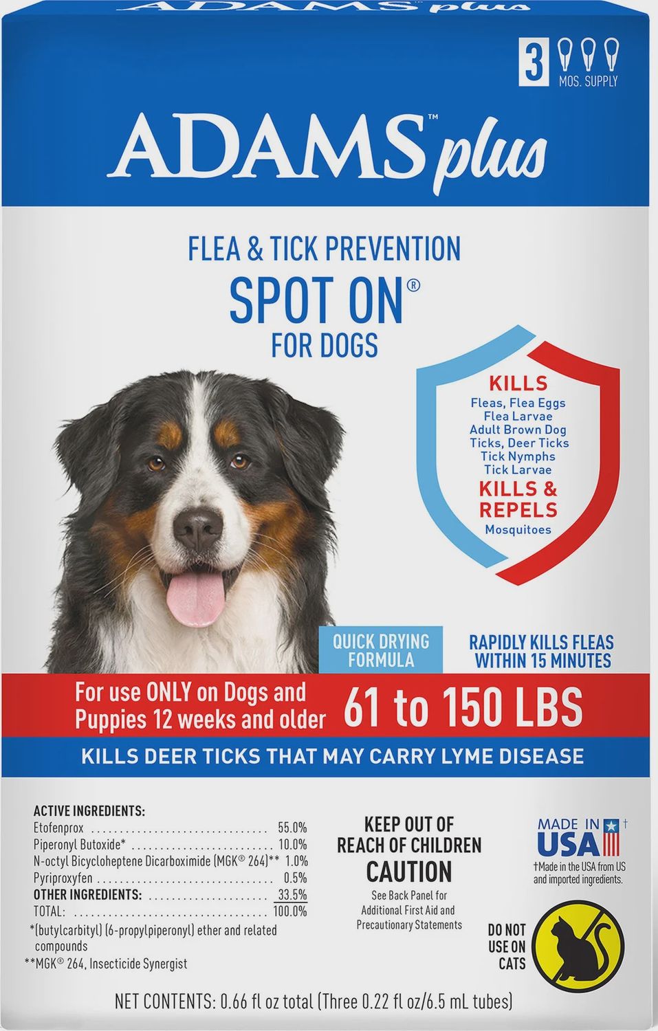 Adams Flea Spot On Dog XL 61-150lb