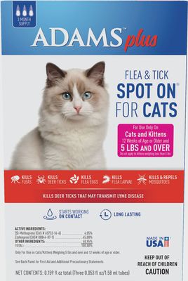 Adams Flea Spot On Cat 5lb plus