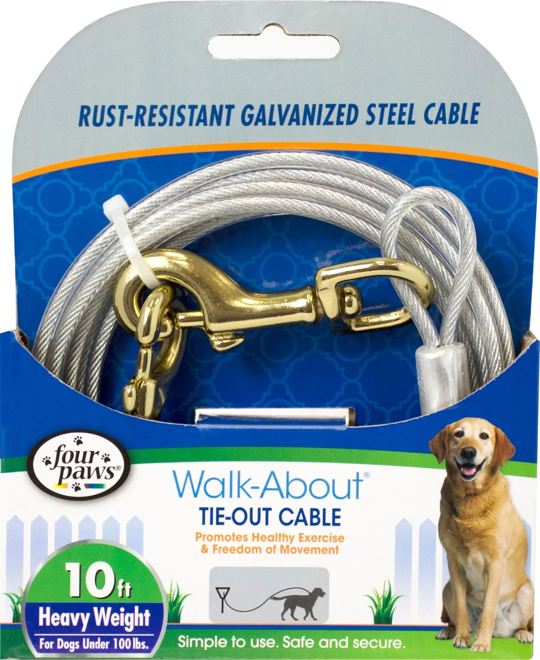 Cable Tie Out Silver 10ft