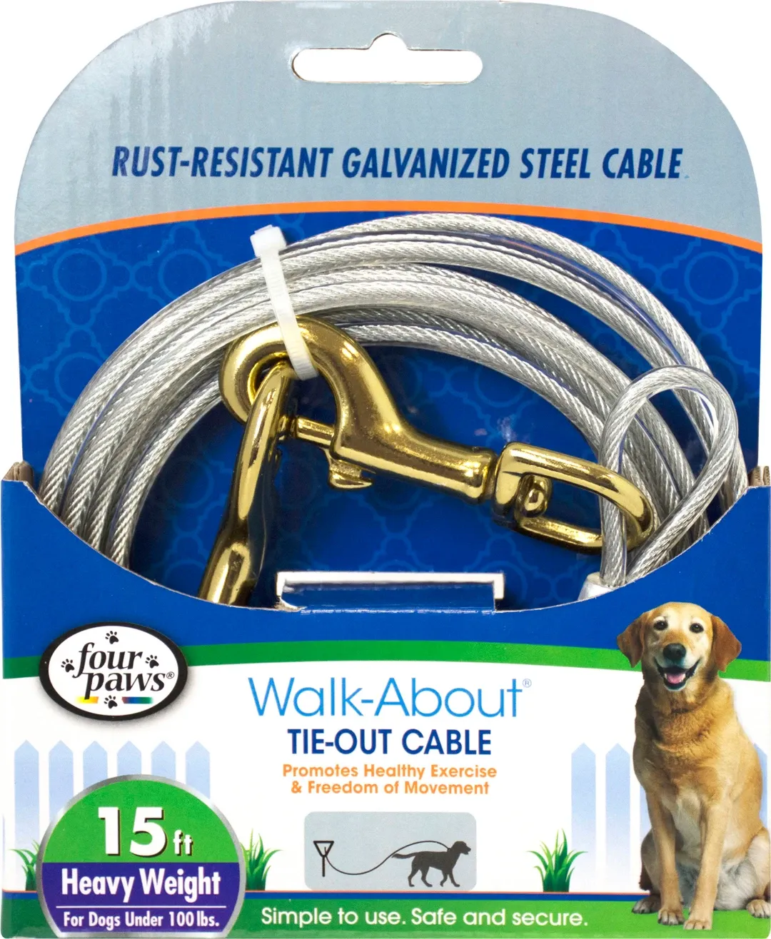 Cable Tie Out Silver 15ft