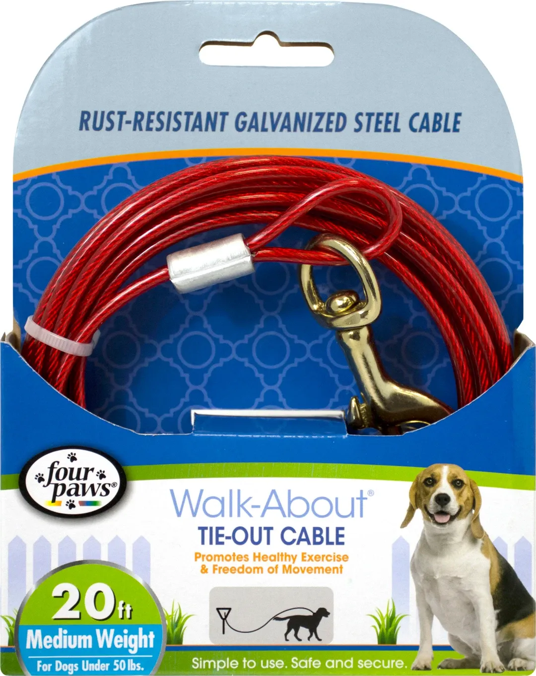 Cable Tie Out Red 20ft